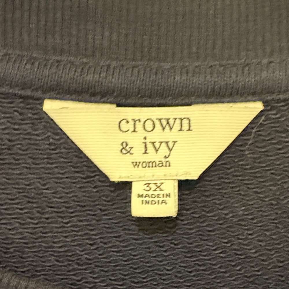 Crown & Ivy Navy Sweater with Colorful Crab and Striped Sleeves - Picture 6 of 9